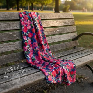 Viskóza LUREX Pink flowers digital print