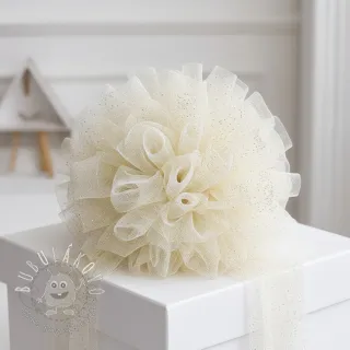 Tyl na TUTU ROYAL SPARKLE ecru gold