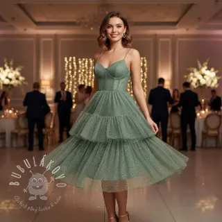 Tyl na TUTU ROYAL SPARKLE old green gold