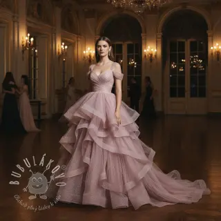 Tyl na TUTU ROYAL SPARKLE old blush gold