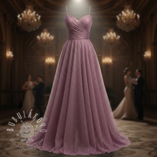 Tyl na TUTU ROYAL SPARKLE dark lilac gold