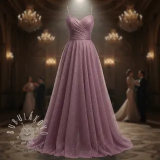 Tyl na TUTU ROYAL SPARKLE dark lilac gold