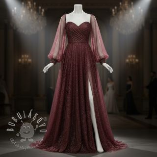 Tyl na TUTU ROYAL SPARKLE aubergine gold