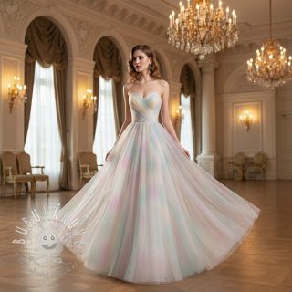 Tyl na TUTU Rainbow glitter design I