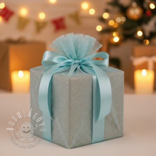 Tyl na TUTU ROYAL SPARKLE light blue gold