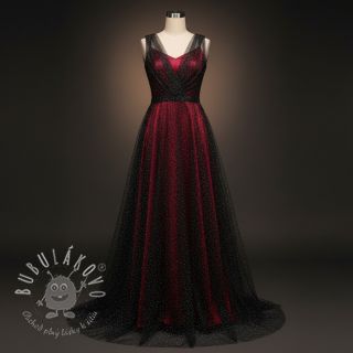 Tyl na TUTU ROYAL SPARKLE black silver