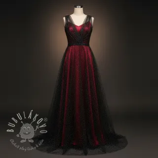 Tyl na TUTU ROYAL SPARKLE black silver