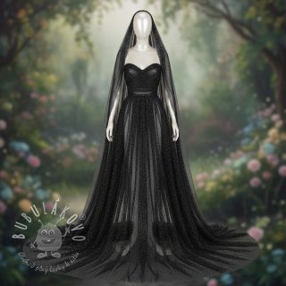 Tyl na TUTU ROYAL SPARKLE black silver