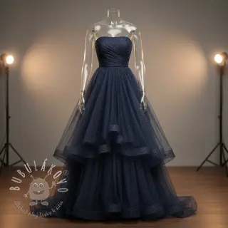 Tyl na TUTU ROYAL SPARKLE navy silver
