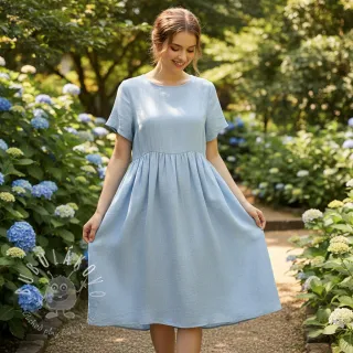 Ľan s bavlnou Lico light blue
