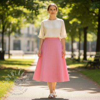 Ľan s bavlnou Fishbone fuchsia