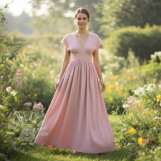 Ľan s bavlnou Fishbone pink