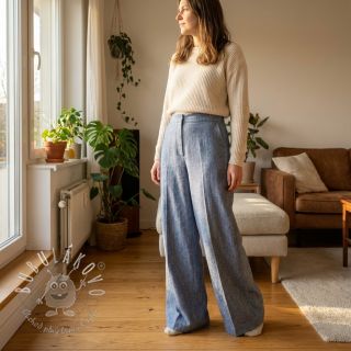 Ľan s bavlnou Fishbone light jeans