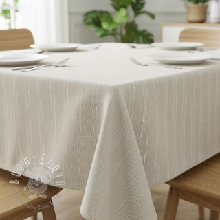 Ľan s bavlnou Lira mini stripe beige