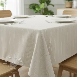 Ľan s bavlnou Lira mini stripe beige