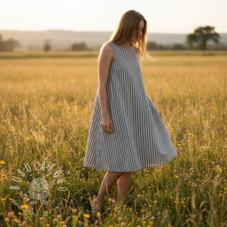 Ľan s bavlnou Lira big stripe black