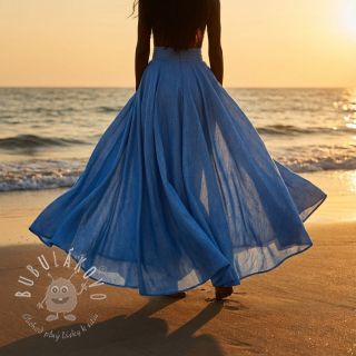 Ľan s bavlnou Fishbone cobalt