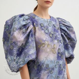 Bavlnená látka TIE DYE EMBROIDERY Poppy design T