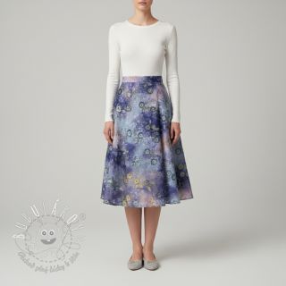 Bavlnená látka TIE DYE EMBROIDERY Poppy design T