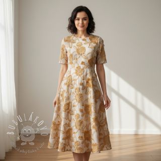 Bavlnená látka TIE DYE EMBROIDERY Swingy design A