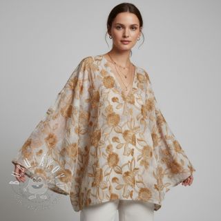 Bavlnená látka TIE DYE EMBROIDERY Swingy design A