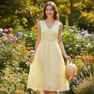 Bavlnená látka EMBROIDERY Tie-Dye yellow