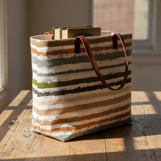 Bavlnená látka Big stripes Snoozy old green