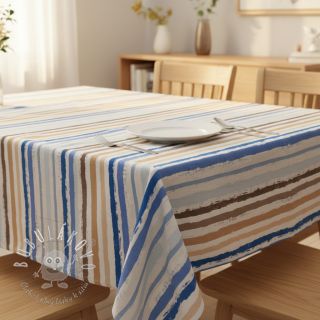 Bavlnená látka Big stripes Snoozy old blue