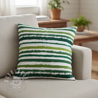 Bavlnená látka Big stripes Snoozy camo green