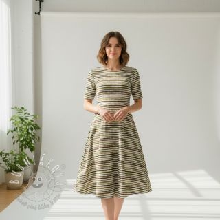 Bavlnená látka Small stripes Snoozy taupe