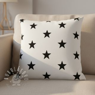 Bavlnená látka Stars white/black