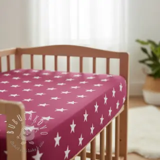 Bavlnená látka Stars cerise