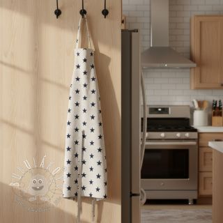 Bavlnená látka Stars white/navy