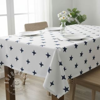 Bavlnená látka Stars white/navy