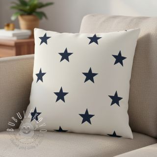 Bavlnená látka Stars white/navy
