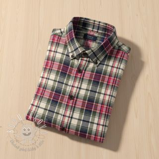 Bavlnená látka YARN DYED CHECK BRUSHED pickle