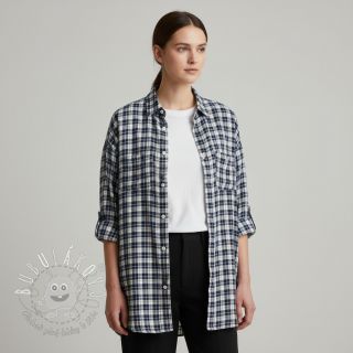 Bavlnená látka YARN DYED CHECK BRUSHED Silva design B