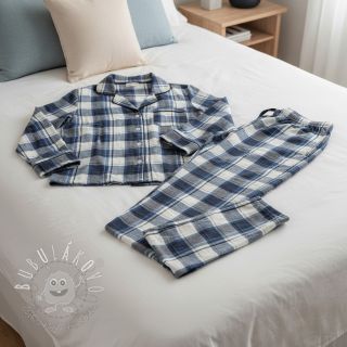 Bavlnená látka YARN DYED CHECK BRUSHED Silva design A