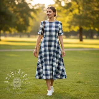 Bavlnená látka YARN DYED CHECK BRUSHED Silva design A