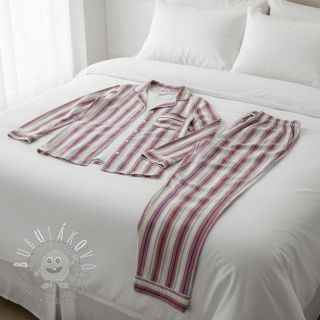 Bavlnená látka YARN DYED Line multi