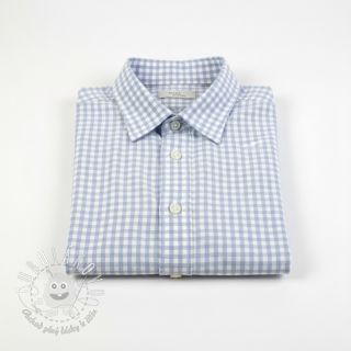 Bavlnená látka YARN DYED CHECK BRUSHED light blue