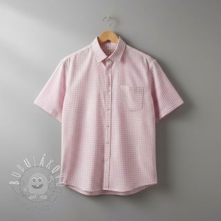 Bavlnená látka YARN DYED CHECK BRUSHED light rose