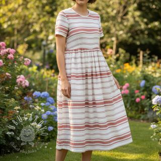 Bavlnená látka YARN DYED Structure brique