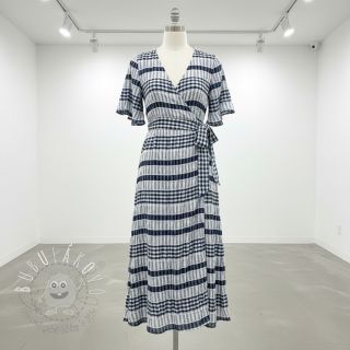 Bavlnená látka YARN DYED Stripe navy