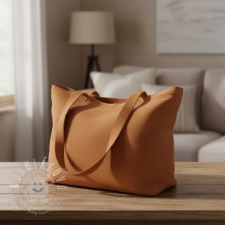 Bavlnený popelín dark cognac