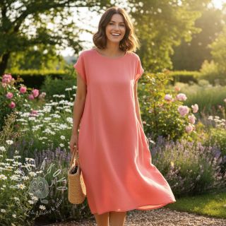 Bavlnený popelín coral