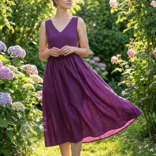 Bavlnený popelín dark purple