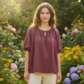 Bavlnená látka SLUB WASHED mauve
