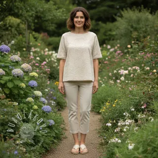 Bavlnená látka EMBROIDERY GABARDINE Luana natural