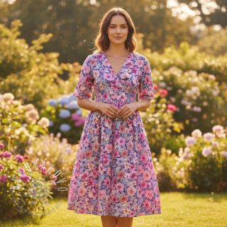 Bavlnená látka Significant flowers purple digital print